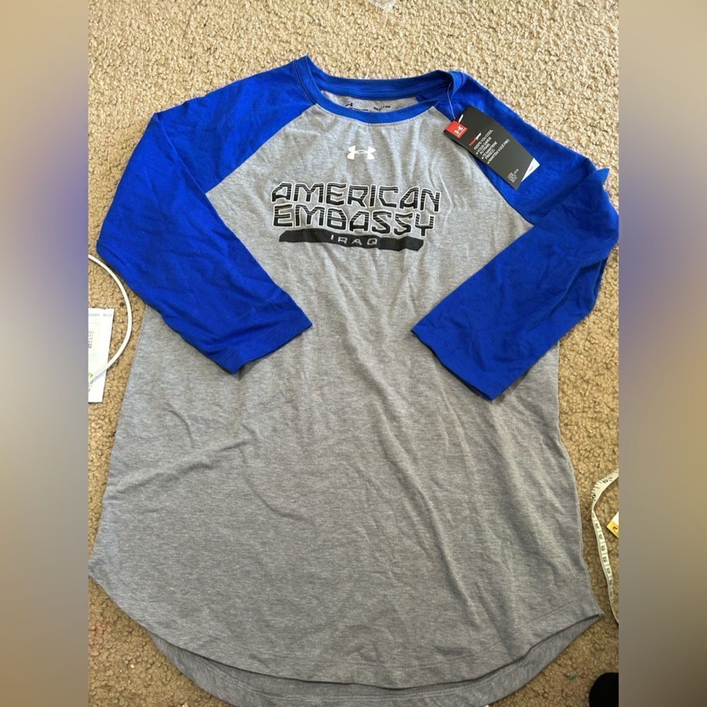 Under Armour American Embassy Iraq Baseball Tshirt NWT